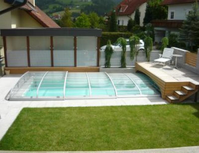 Poolüberdachung Montana, flache Ausführung